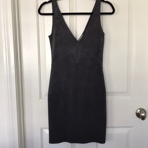 Vegan suede grey dress